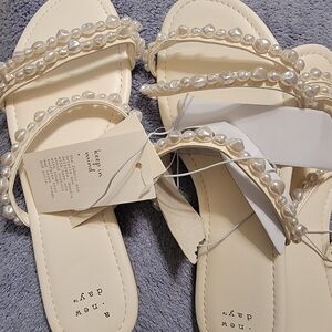 a new day Pearl Adorned Cream Sandals
